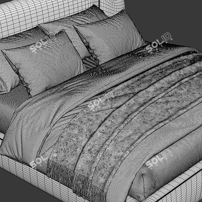 Sleek Copenhagen Bed with Vray 3D model image 3