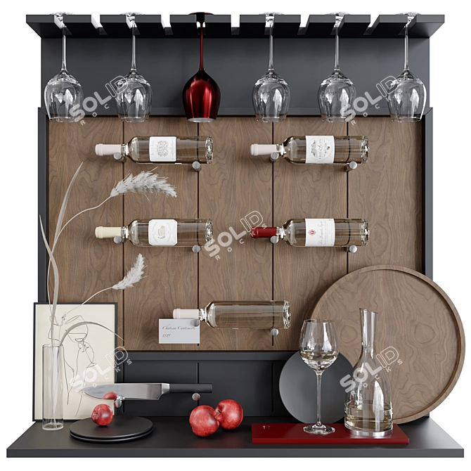  Stylish Wine Shelf Organizer 3D model image 1