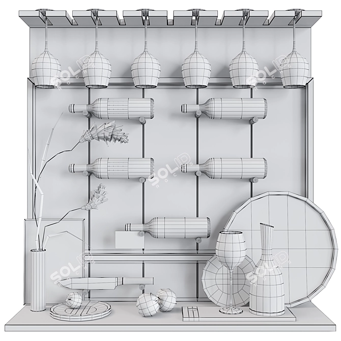  Stylish Wine Shelf Organizer 3D model image 5