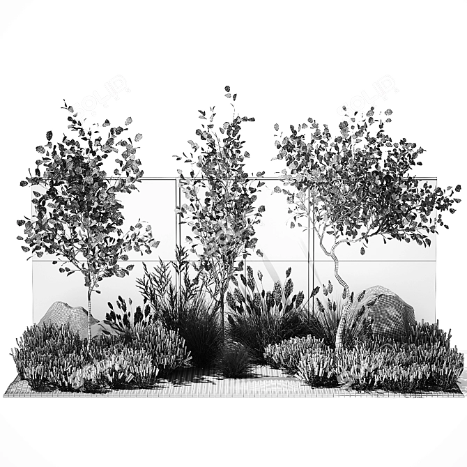 Landscape Plant Collection: Hazel, Lavender, Grass 3D model image 7