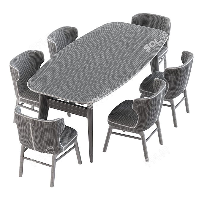 Modern Vesta Chair Abrey Table 3D model image 4