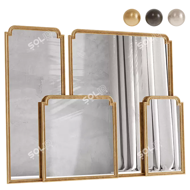 Elegant Aperture Mirror Collection 3D model image 1