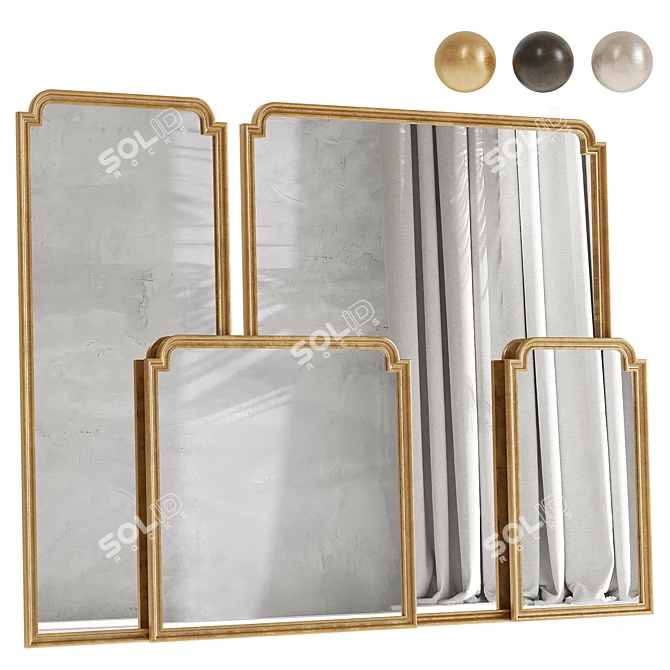 Elegant Aperture Mirror Collection 3D model image 2