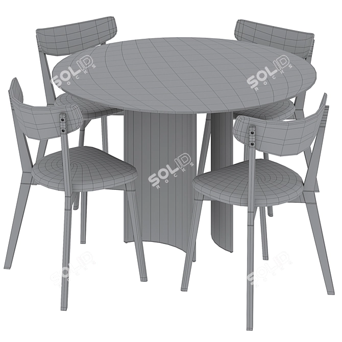 Modern Dining Set: Marnay Table & Ami Chair 3D model image 10