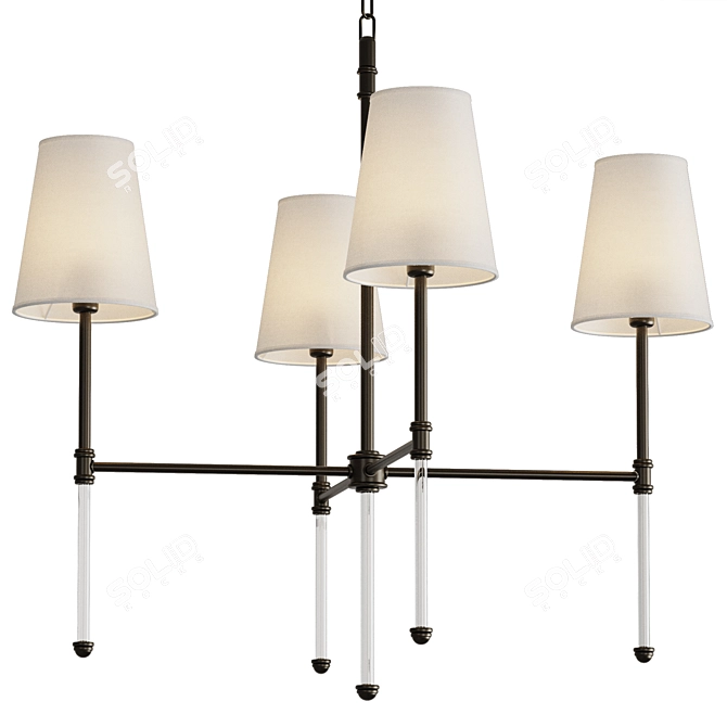 Elegant Damian Chandelier in Gold 3D model image 1