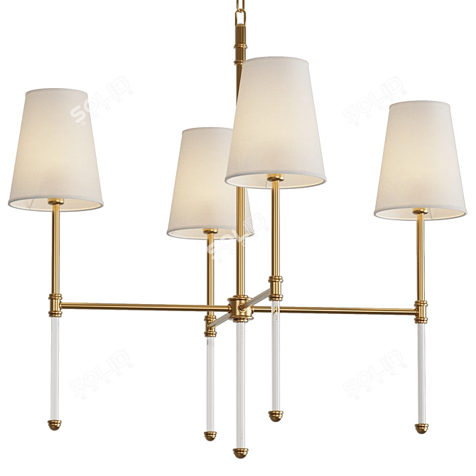 Elegant Damian Chandelier in Gold 3D model image 2