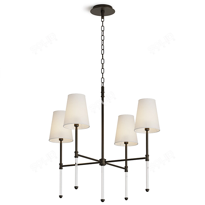 Elegant Damian Chandelier in Gold 3D model image 4