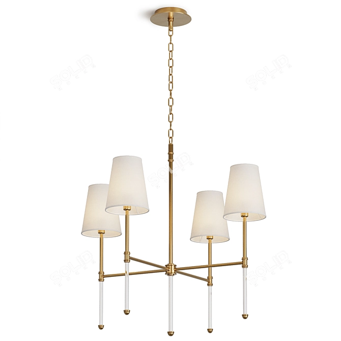 Elegant Damian Chandelier in Gold 3D model image 5