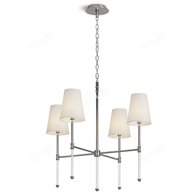 Elegant Damian Chandelier in Gold 3D model image 6