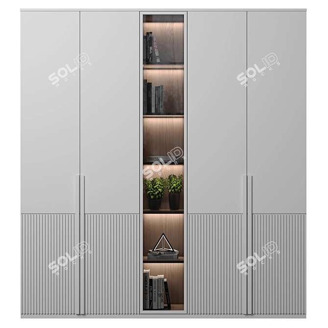 Modular Cabinet & Shelf Ensemble 3D model image 1