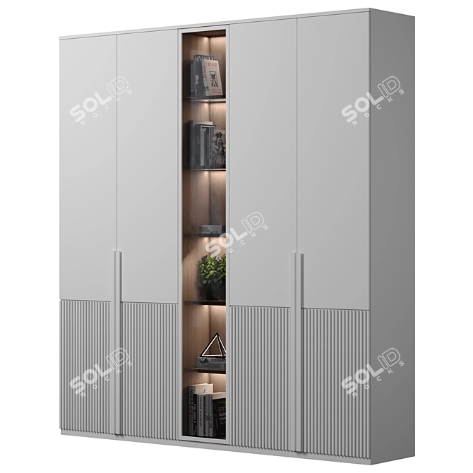 Modular Cabinet & Shelf Ensemble 3D model image 2