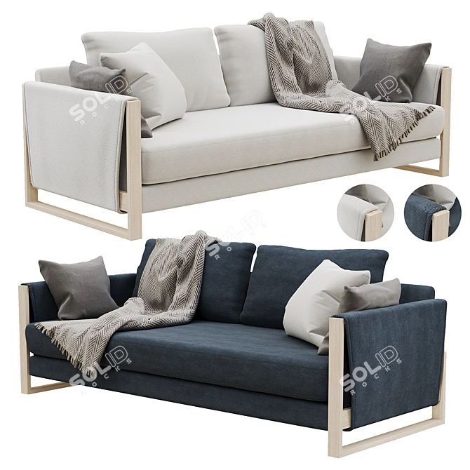 Scandi Chic Sleeper Sofa Bed 3D model image 1