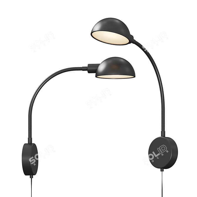 Sleek Nordic Elegance Wall Light 3D model image 1