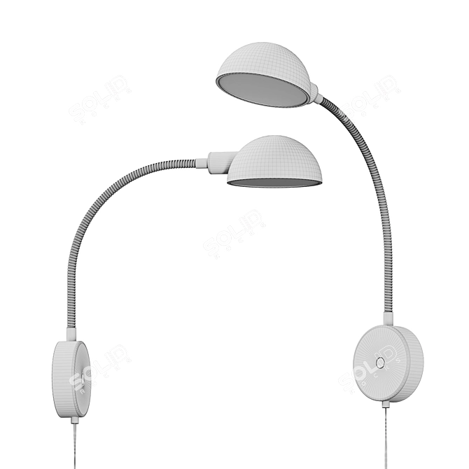 Sleek Nordic Elegance Wall Light 3D model image 2