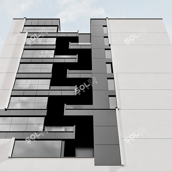 Modern 3D Residential Building Model 3D model image 2