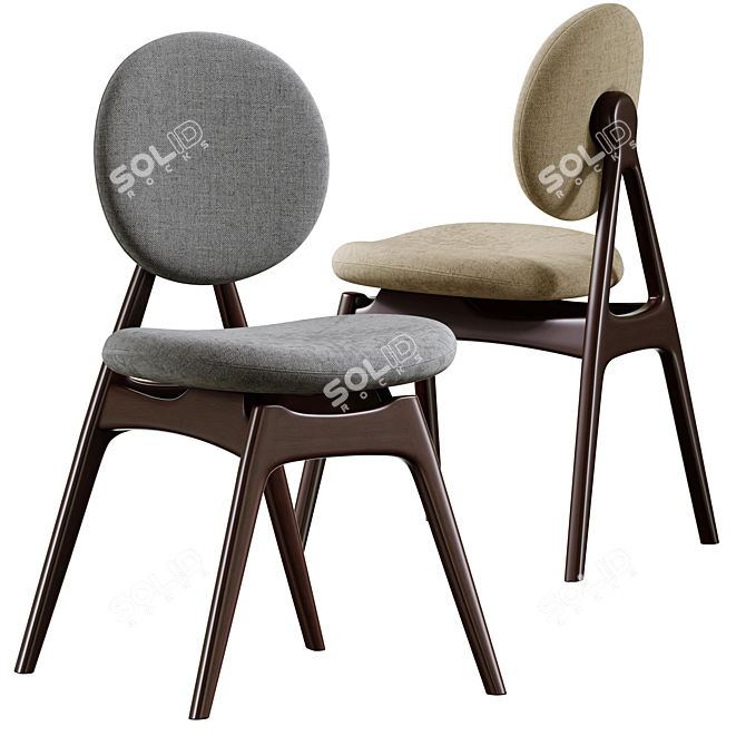 Elegant Carlisle Dark Gray Chair 3D model image 1