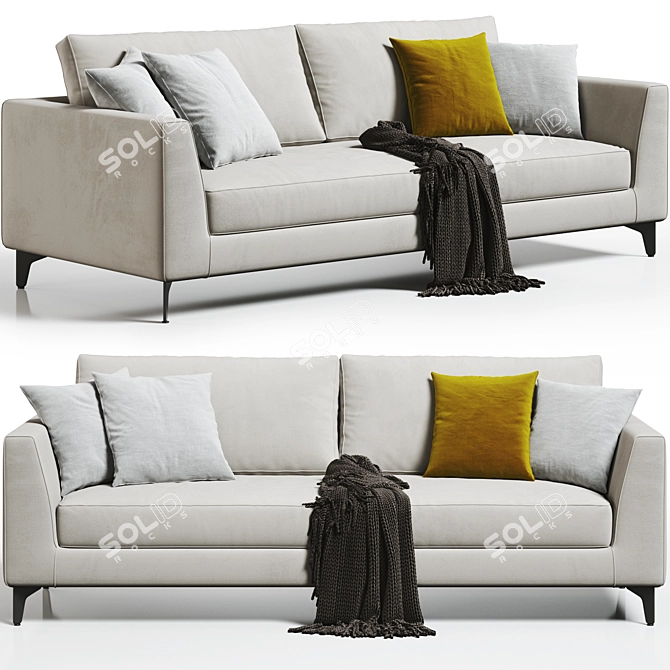 Elegant Meridiani Louis Up Sofa 3D model image 1