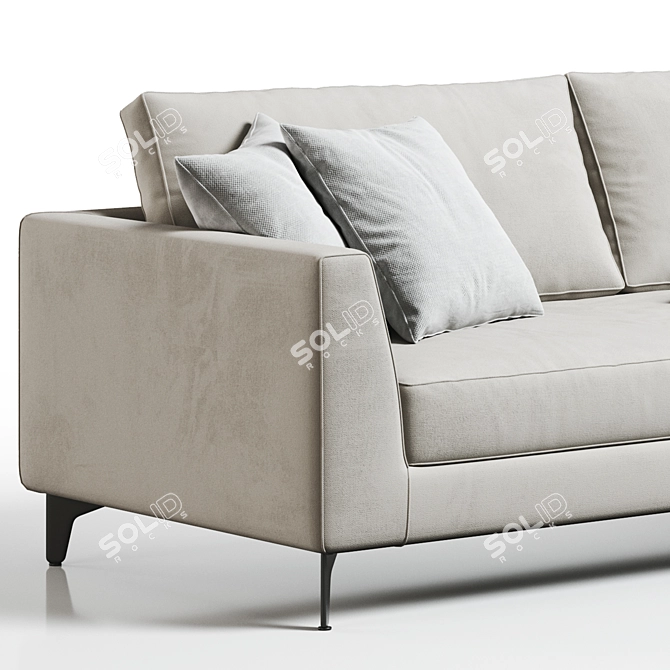 Elegant Meridiani Louis Up Sofa 3D model image 2