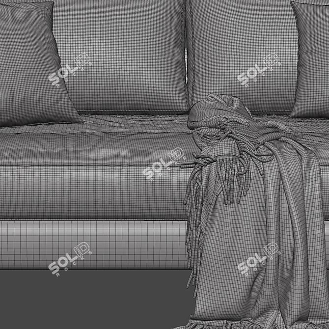 Elegant Meridiani Louis Up Sofa 3D model image 4