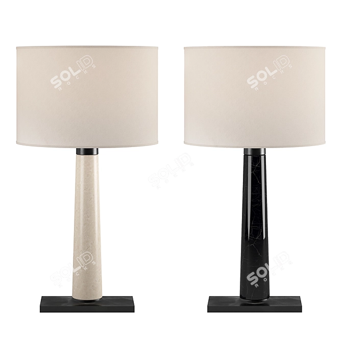 Athena Marble Bronze Table Lamp 3D model image 1