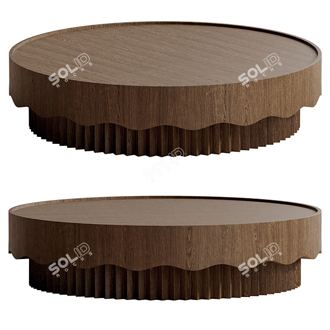 Modern Wood Ecou Ceiling Light 3D model image 1