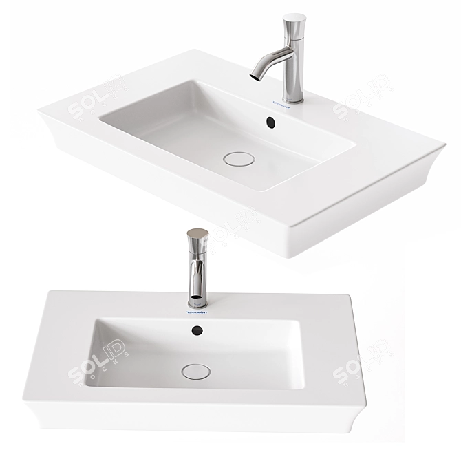 Modern Duravit Washbasin 3D Model 3D model image 1