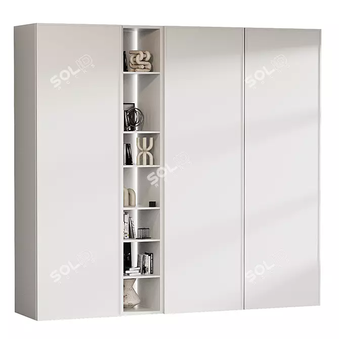 Modern Multifunctional Wardrobe 3D Model 3D model image 1