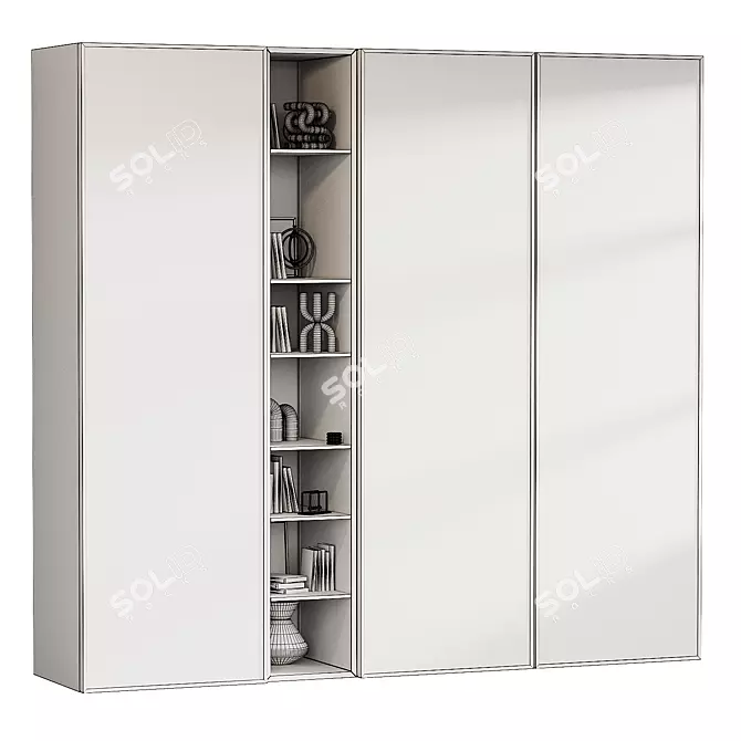 Modern Multifunctional Wardrobe 3D Model 3D model image 3