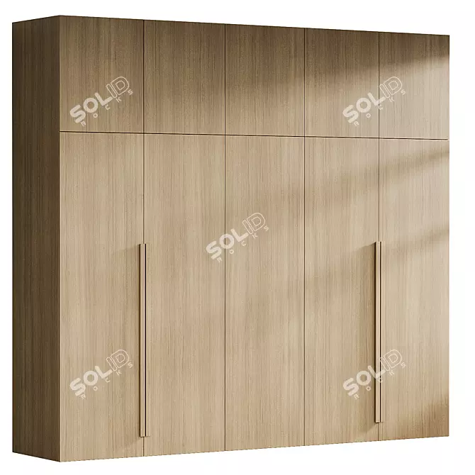 Sleek Modern Wardrobe Design 3D model image 1