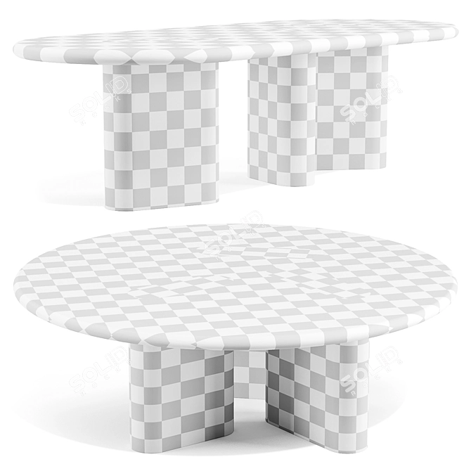 EmmeMobili Fatty Dining Table Set 3D model image 3