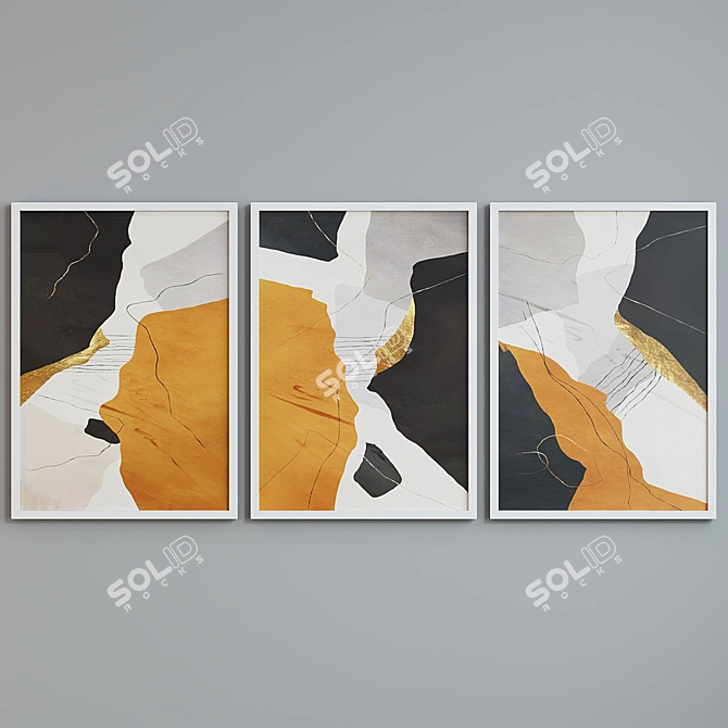 Modern Abstract Picture Frame Set 3D model image 2