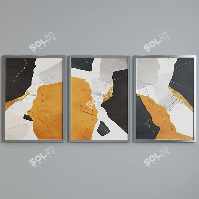 Modern Abstract Picture Frame Set 3D model image 3