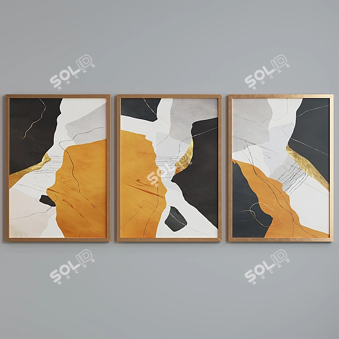 Modern Abstract Picture Frame Set 3D model image 4