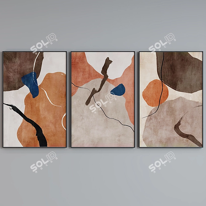  Modern Abstract Picture Frame Set 3D model image 1