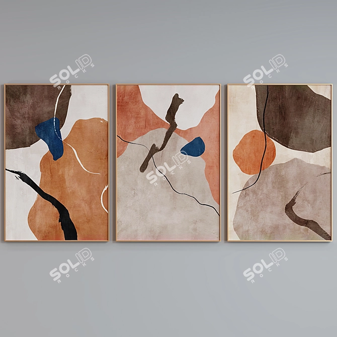  Modern Abstract Picture Frame Set 3D model image 2