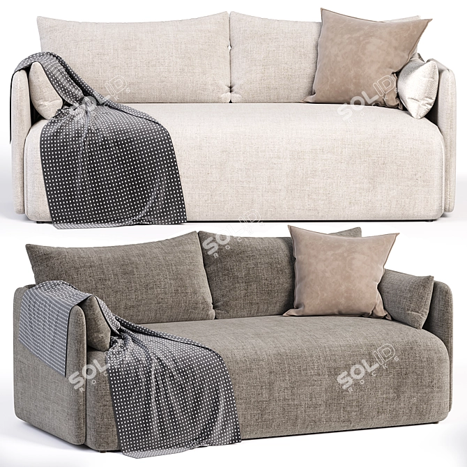 Modern Comfort Offset Sofa 3D model image 1