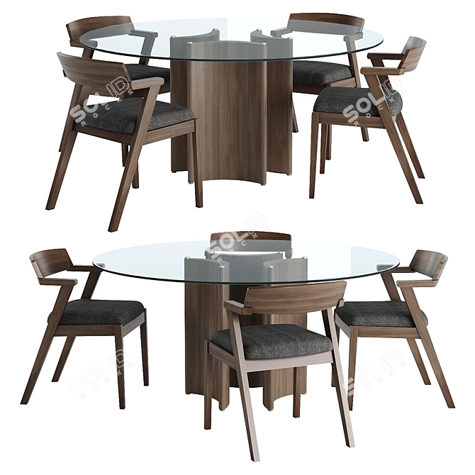 Modern Dining Set Alan Zola 3D model image 1
