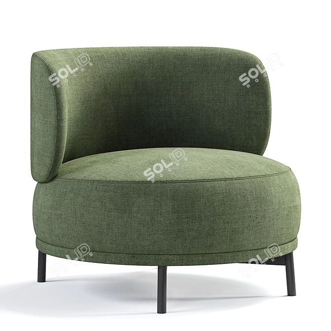 Elegant Akiko Lounge Armchair 3D model image 4
