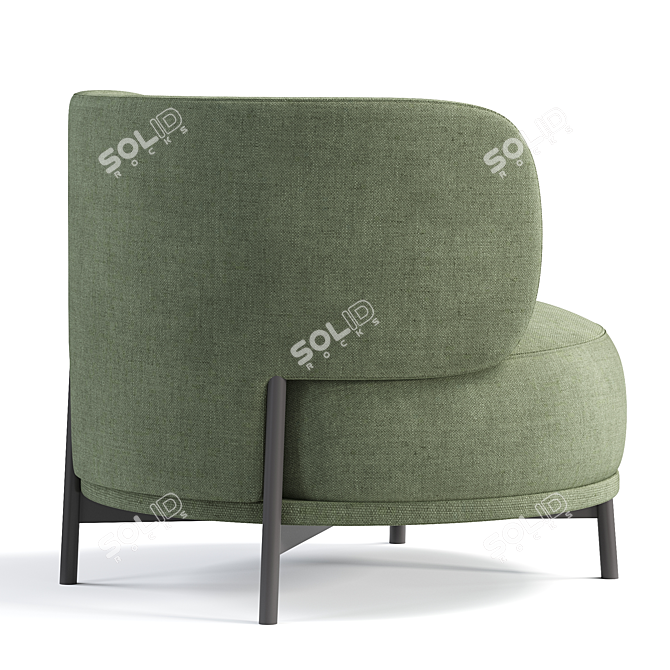 Elegant Akiko Lounge Armchair 3D model image 5