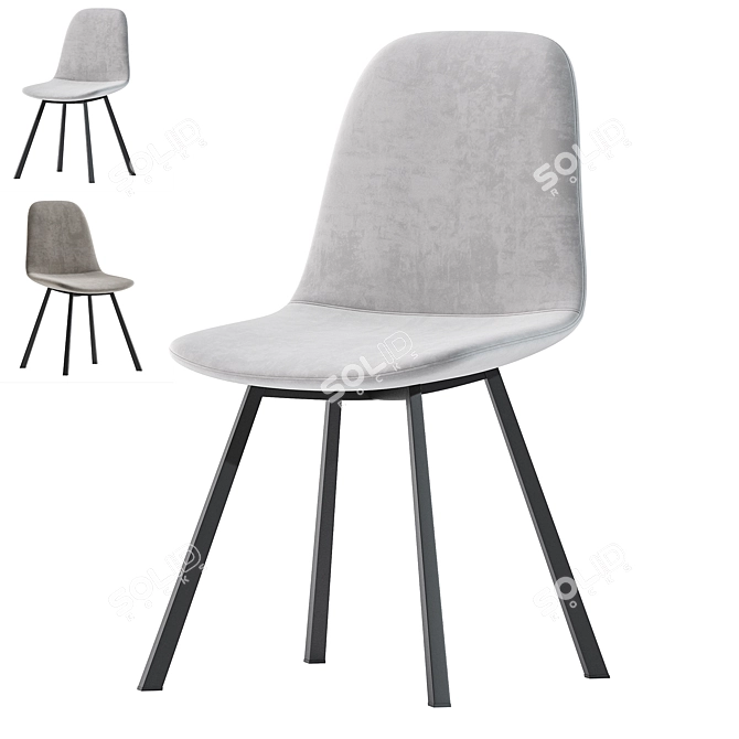 Comfort Metal Frame Dining Chair 3D model image 1