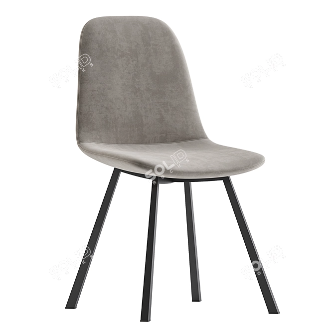 Comfort Metal Frame Dining Chair 3D model image 2