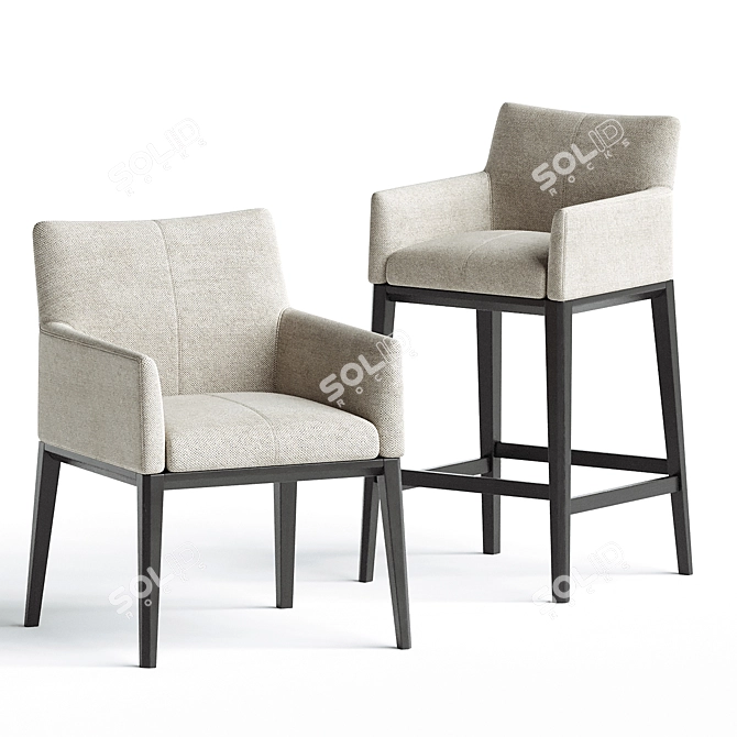 Elegant Domkapa Carter Counter Chair 3D model image 1