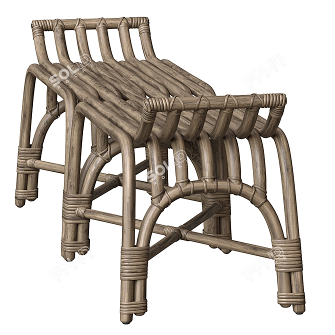 Purcell Bench in Legacy Metal 3D model image 5