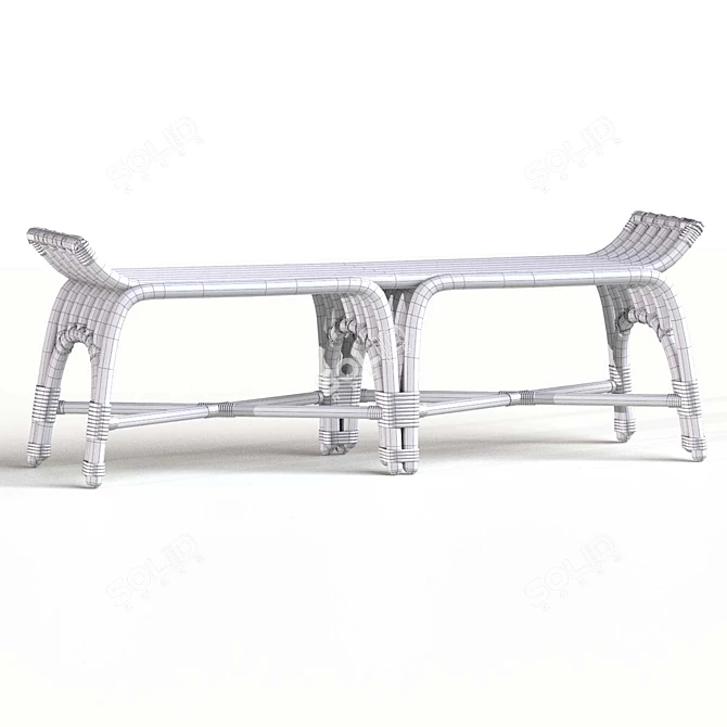 Purcell Bench in Legacy Metal 3D model image 6