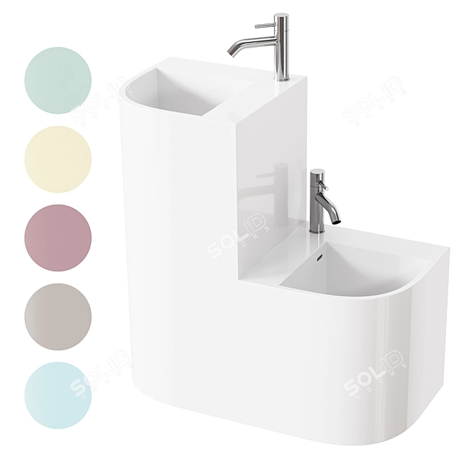 Modern Wash Basin 3D Model 3D model image 1