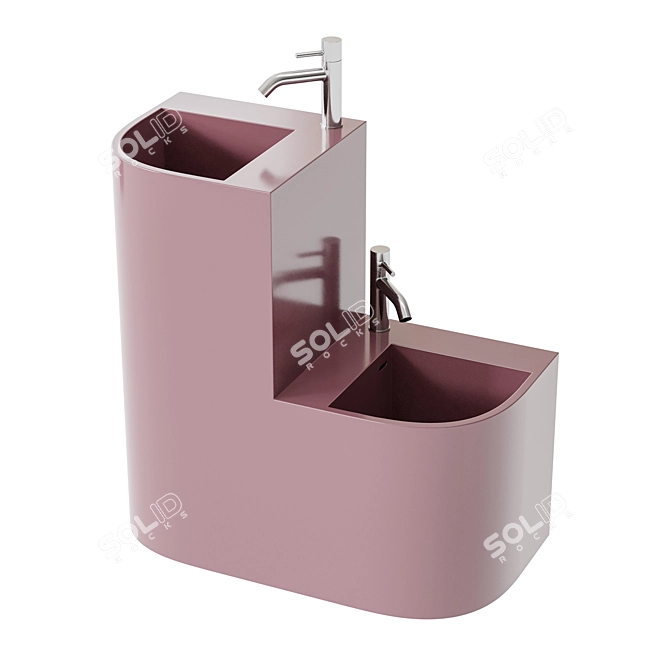 Modern Wash Basin 3D Model 3D model image 4