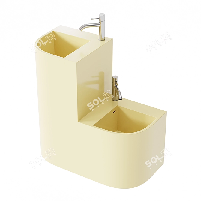 Modern Wash Basin 3D Model 3D model image 5