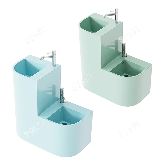 Modern Wash Basin 3D Model 3D model image 7