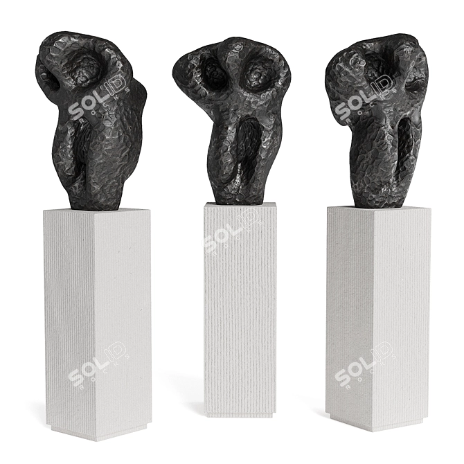 Metal Modern Art Sculpture Pedestal 3D model image 3