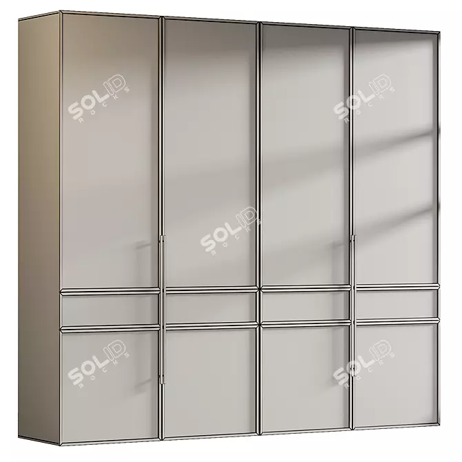 Modern Style Wardrobe 3D Model 3D model image 3